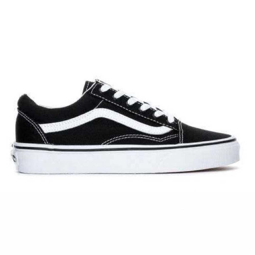 VANS OLD SKOOL YOUTH GS KIDS BLACKS WHITES - Picture 1 of 3